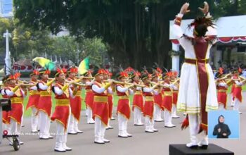 Aksi Marching Band SDN Gunung 05 Jaksel “Mexico” Tampil Memukau di Istana Merdeka Jakarta