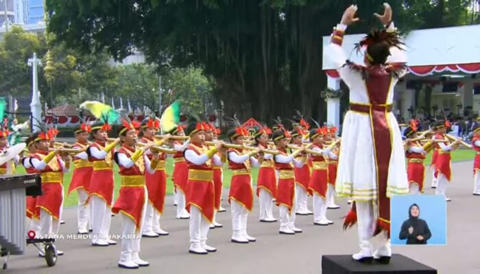 Aksi Marching Band SDN Gunung 05 Jaksel “Mexico” Tampil Memukau di Istana Merdeka Jakarta