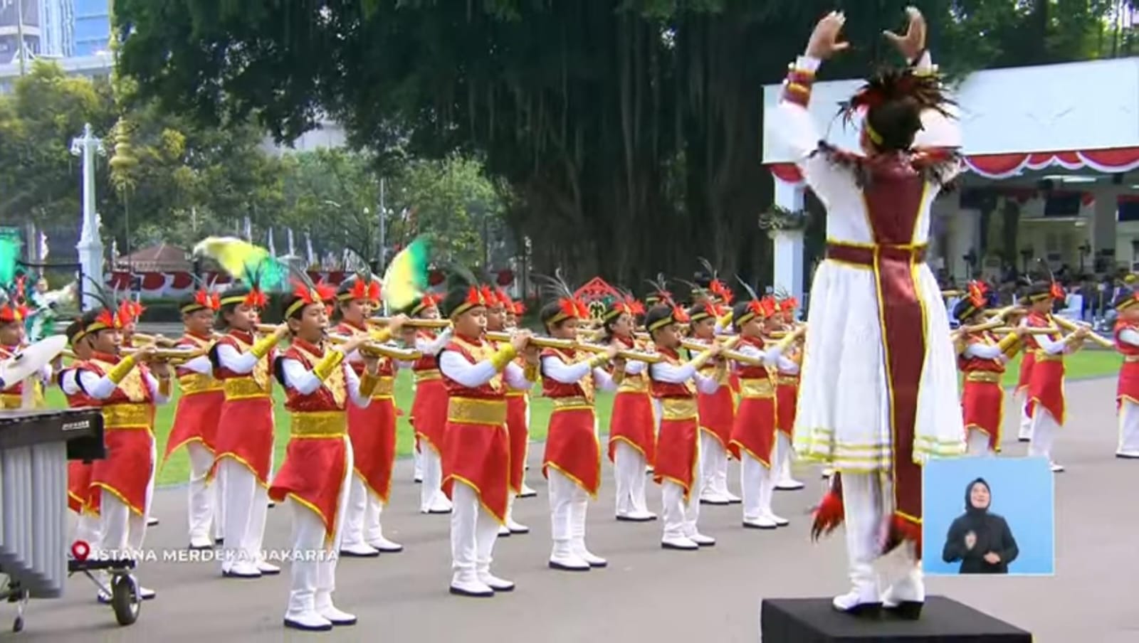Aksi Marching Band SDN Gunung 05 Jaksel “Mexico” Tampil Memukau di Istana Merdeka Jakarta