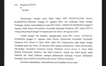 DPR Undang KPU, BAWASLU, DKPP & Kemendagri untuk RDP bahas Rancangan PKPU Pasca Putusan MK 60 & 70