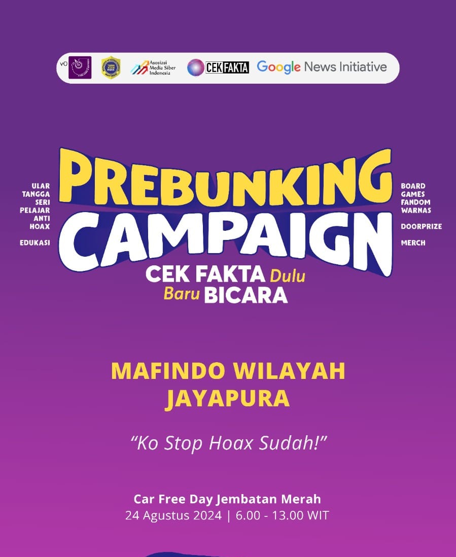 Mafindo Jayapura bersama AJI & AMSI Gelar Kampanye Prebunking, Dukung Pilkada 2024 Tanpa Hoax