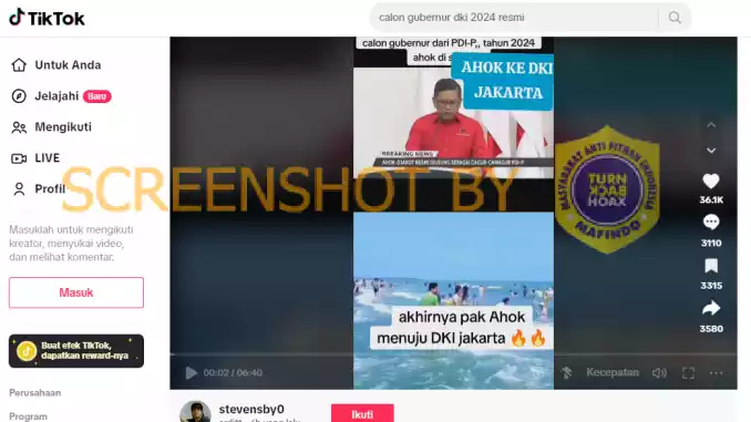 Hoaks PDIP Usung Ahok-Djarot di Pilkada 2024, Cuma Video Lama Didaur Ulang