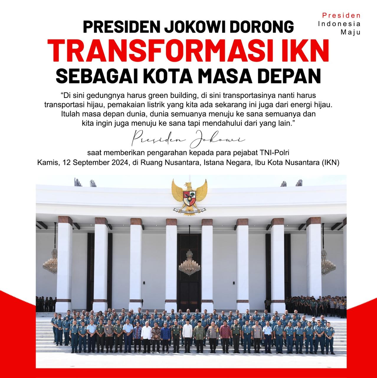 Presiden Jokowi Dorong Transformasi IKN sebagai Kota Masa Depan
