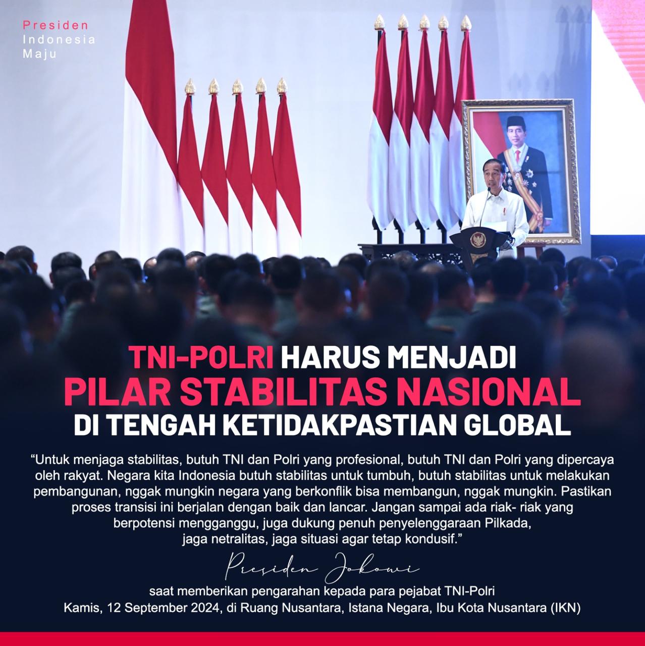 TNI-Polri Harus Jadi Pilar Stabilitas Nasional Ditengah Ketidakpastian Global