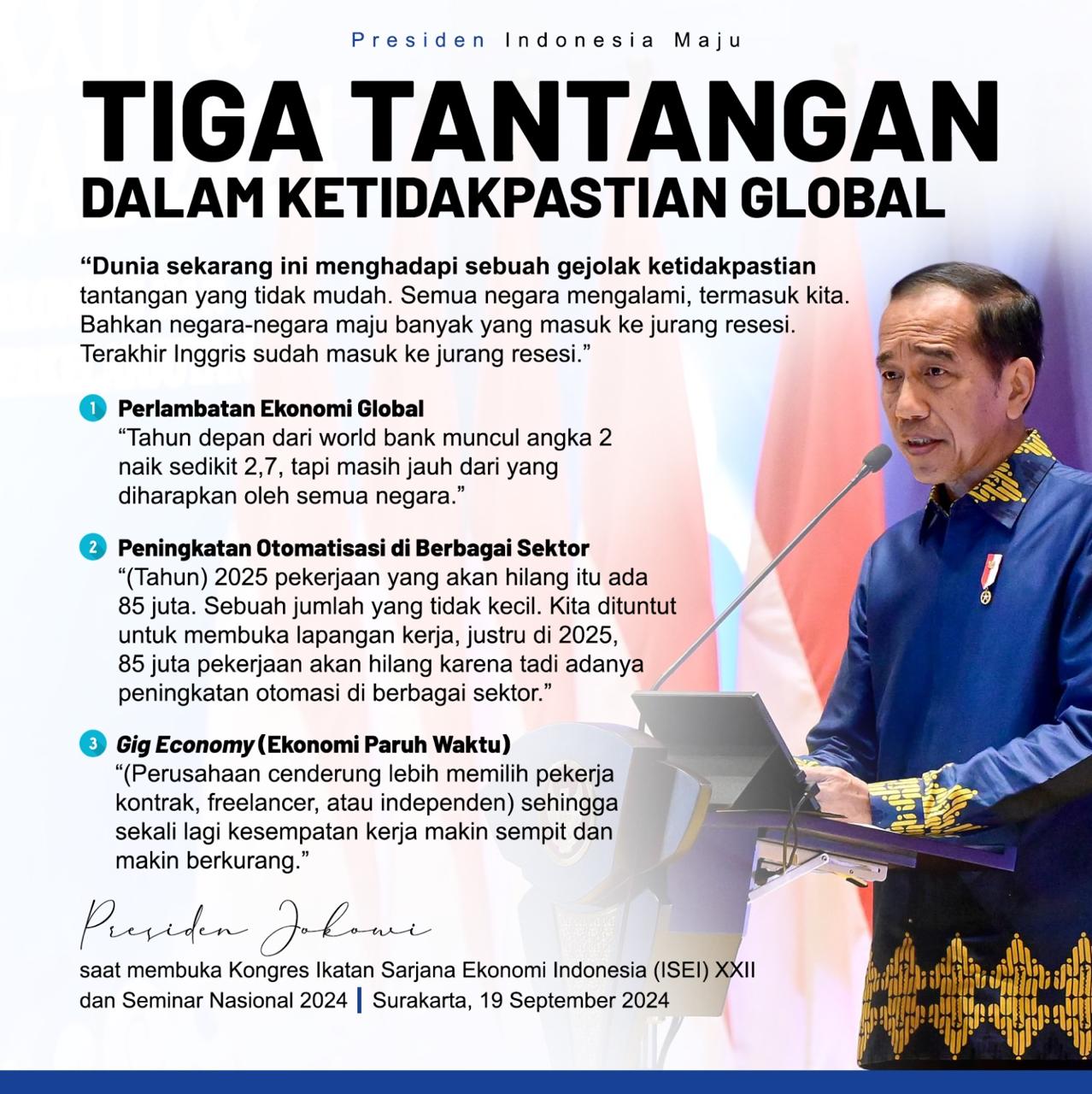 Presiden Jokowi : Ada 3 Tantangan Besar Hadapi Ketidakpastian Global