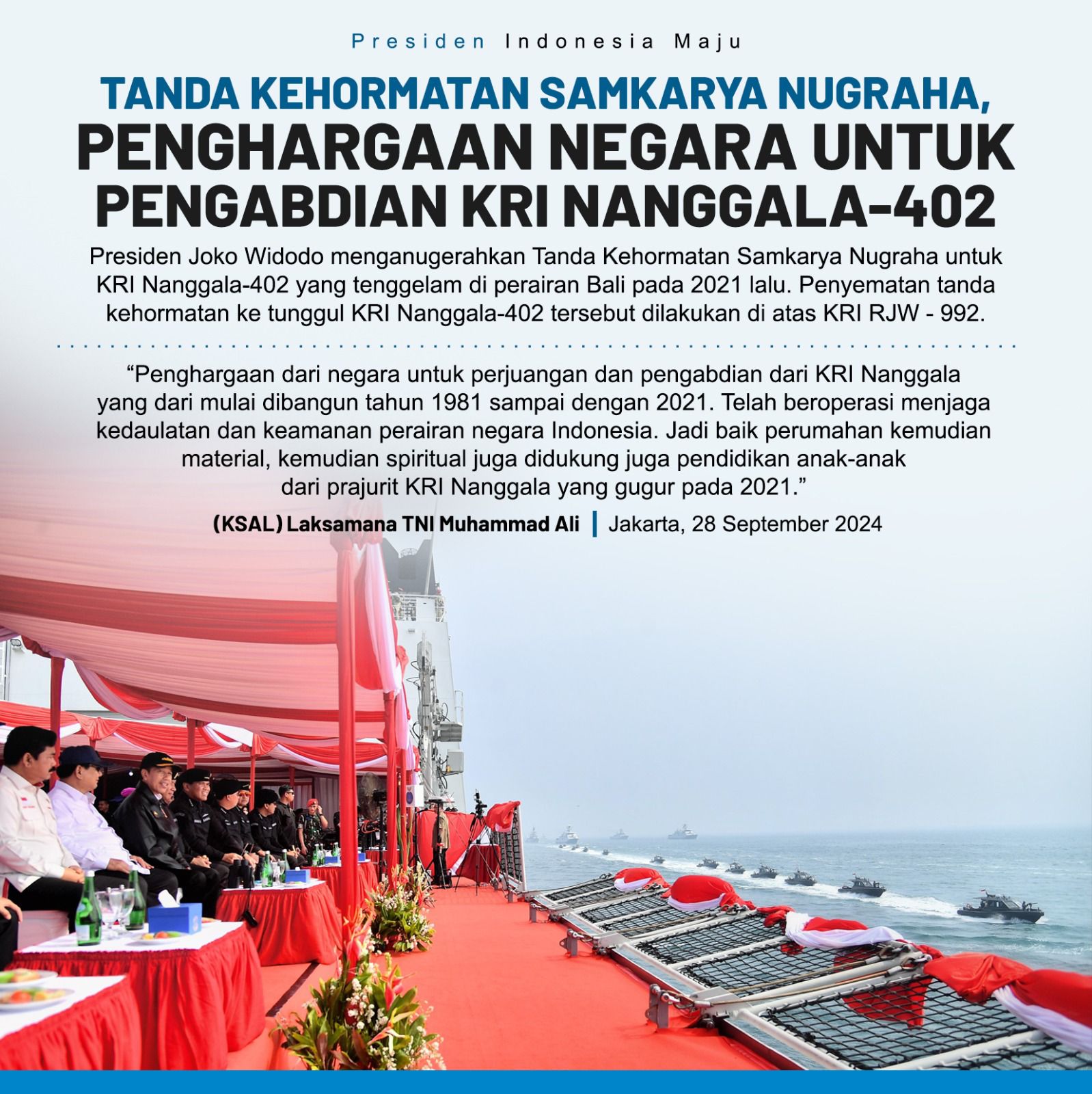 Presiden Anuegrahkan Samkarya Nugraha, Penghargaan Negara atas Pengabdian KRI Nanggala-402