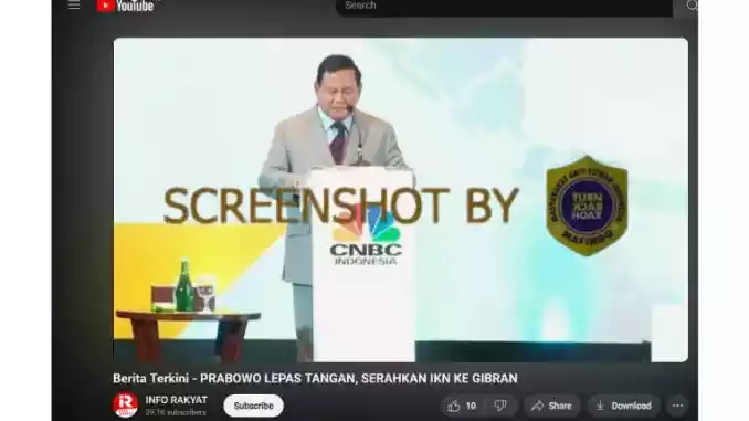 Hoaks Prabowo Lepas Tangan soal IKN & Diserahkan ke Gibran
