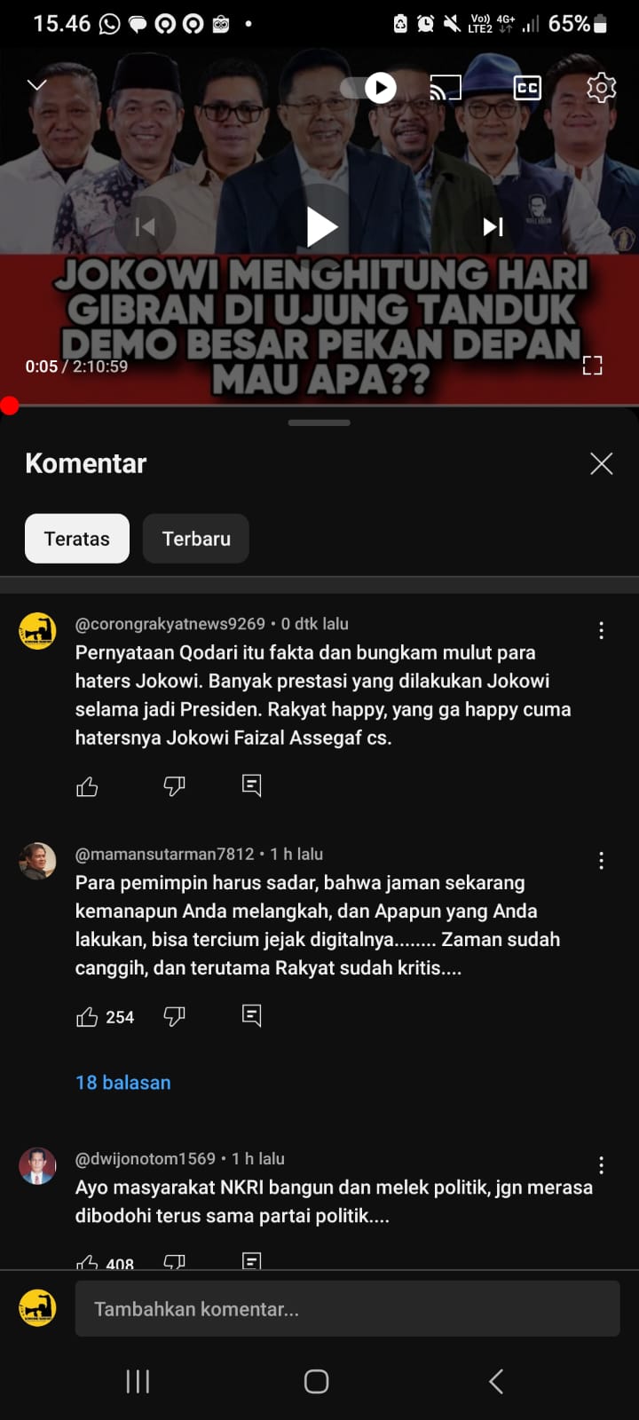 Apes, Akun ILC Karni Ilyas Panen Dislike & Hujatan ! Netizen Puas Serang Para Haters Jokowi