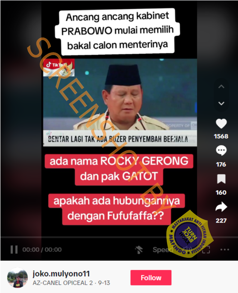 Prabowo Umumkan Susunan Kabinet, Ada Nama Rocky Gerung? Cek Faktanya