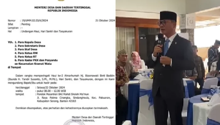 Baru Jabat 2 Hari Langsung Gunakan Kop Kementerian untuk Acara Pribadi, Mendes Yandri Susanto Dirujak Netizen