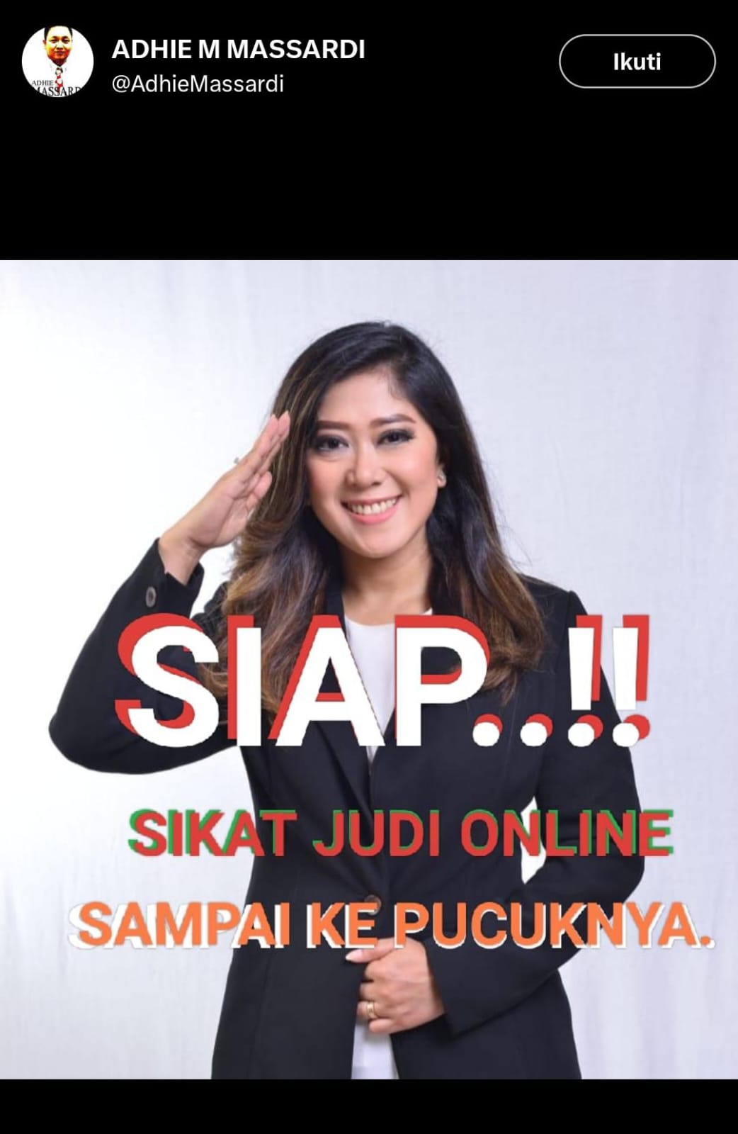 Adhie Massardi Tegas Dukung Pemerintah Lewat Menkomdigi Meutya Hafid Berantas Judi Online Hingga Tuntas