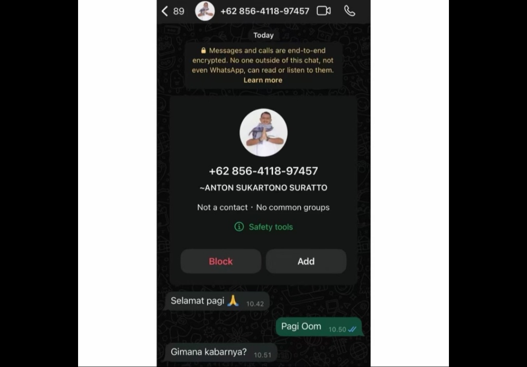 Waspada Modus Penipuan Baru Lewat WhatsApp, Pelaku Gunakan Foto & Nama Pejabat