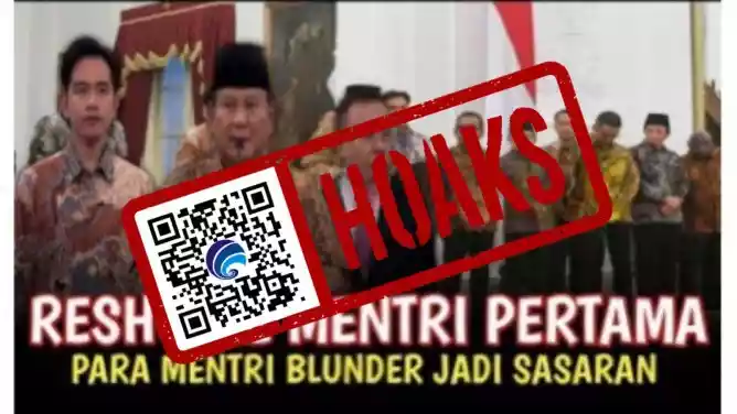 Hoaks Prabowo Lakukan Reshuffle Kabinet Pertama