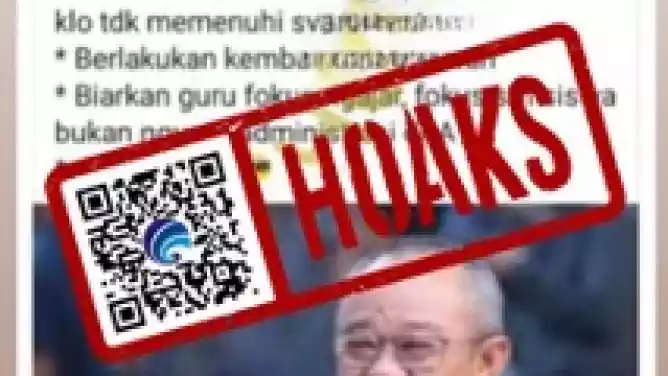 Hoaks Daftar Gebrakan Mendikdasmen Jadikan NEM Syarat Masuk SMP/SMA