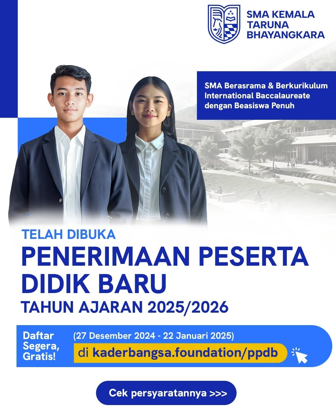 Pendaftaran SMA Kemala Taruna Bhayangkara Resmi Dibuka, Bisa Diproyeksikan Masuk Akpol