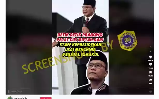 Gus Miftah Bukan Mengundurkan Diri Tapi Dipecat Presiden Prabowo? Cek Faktanya