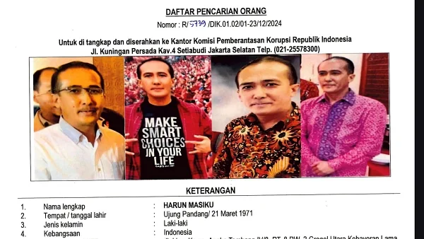 Rilis Terbaru KPK: 4 Foto Harun Masiku, Ciri-ciri Suara Sengau & Logat Toraja