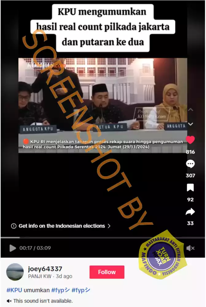 Hoaks KPU Umumkan Putaran Kedua Pilkada Jakarta
