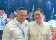 Momen Akrab Anindya Bakrie bersama Arsjad Rasjid di Munas Kadin