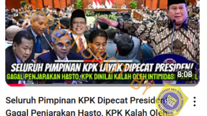 Gagal Penjarakan Hasto, Pimpinan & Dewas KPK Dipecat Presiden? Cek Faktanya