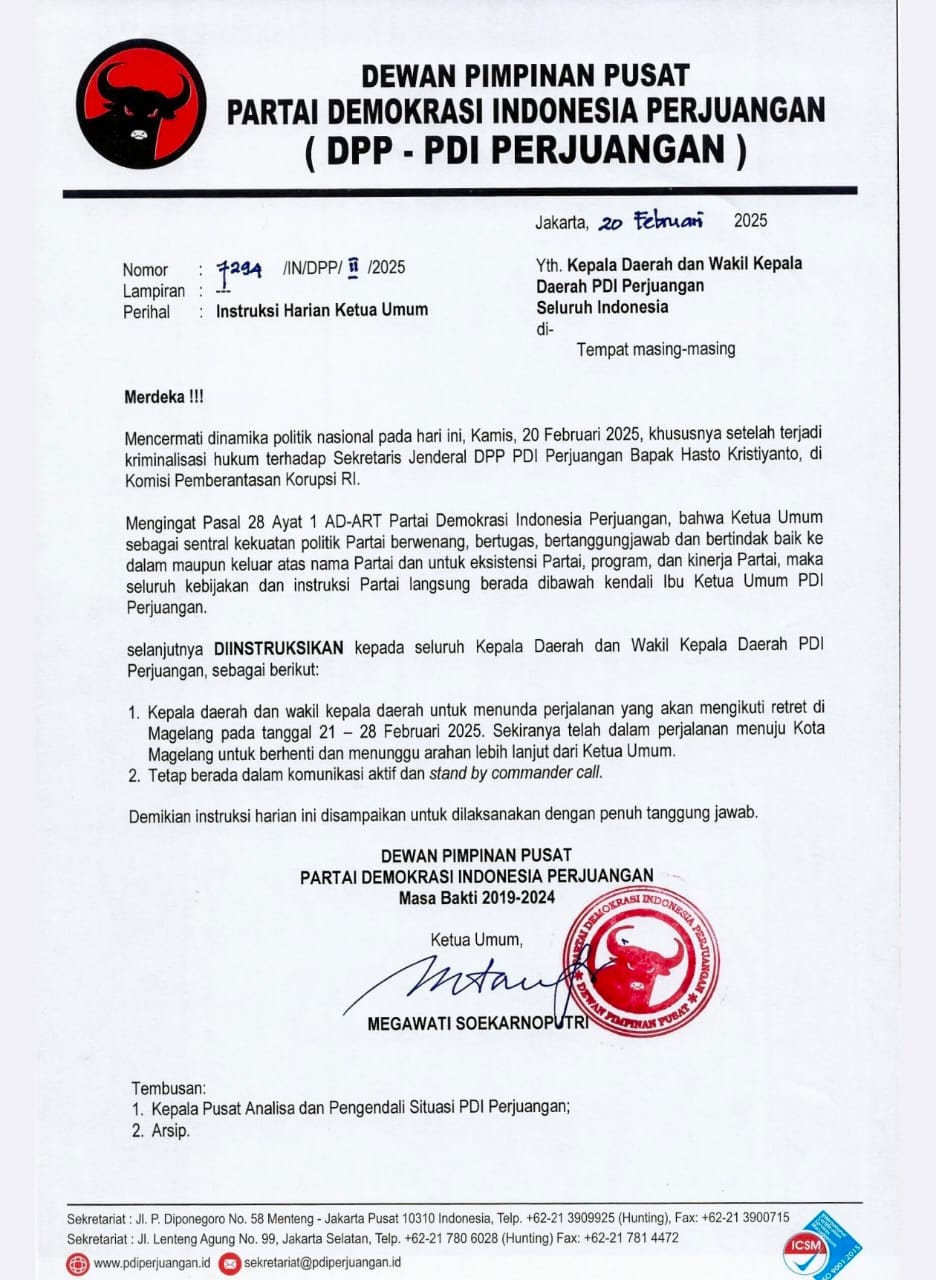 Megawati Soekarnoputri Larang Kepala Daerah Kader PDIP Ikut Retreat Prabowo di Magelang