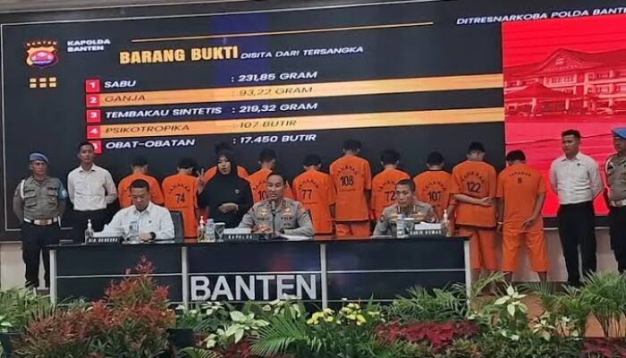 Polda Banten Ringkus 97 Tersangka Narkoba dari 71 Kasus Sepanjang Januari 2025