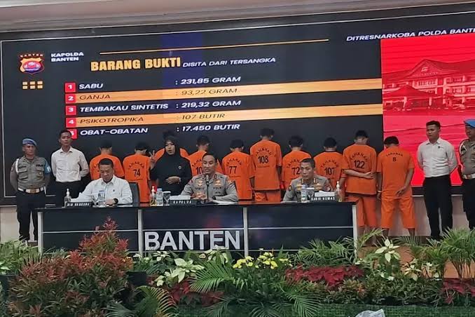 Polda Banten Ringkus 97 Tersangka Narkoba dari 71 Kasus Sepanjang Januari 2025