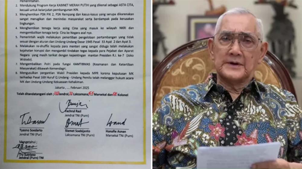 Restu Try Sutrisno terhadap Tuntutan Forum Purn TNI Desak Pencopotan Wapres Gibran Dibela Analis Militer & Kader PKS