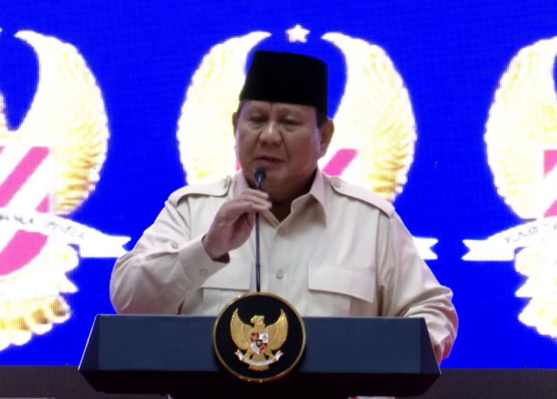 Prabowo Subianto di Halal Bihalal Purnawirawan TNI Polri - 6 Mei 2025