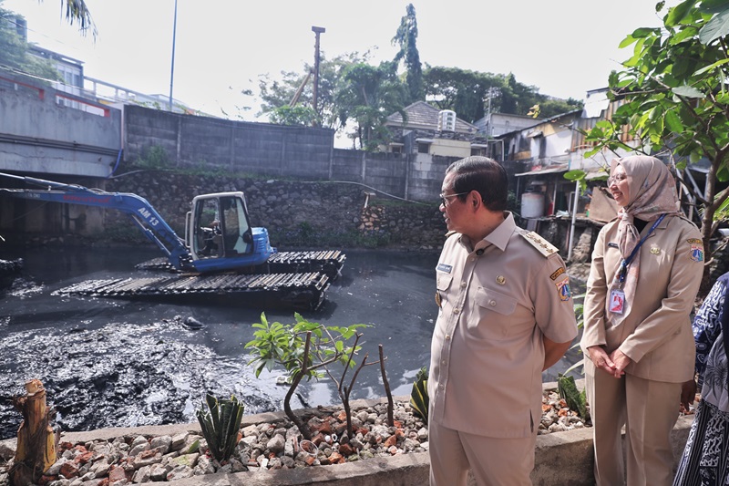 Pramono Anung Cek Sungai Ciliwung