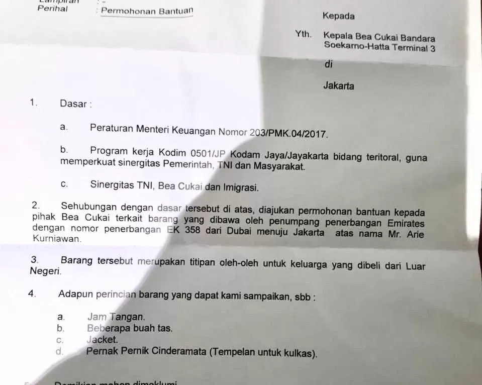 Heboh Surat Bea Cukai dari TNI, Ini Klarifikasi Kapendam Jaya