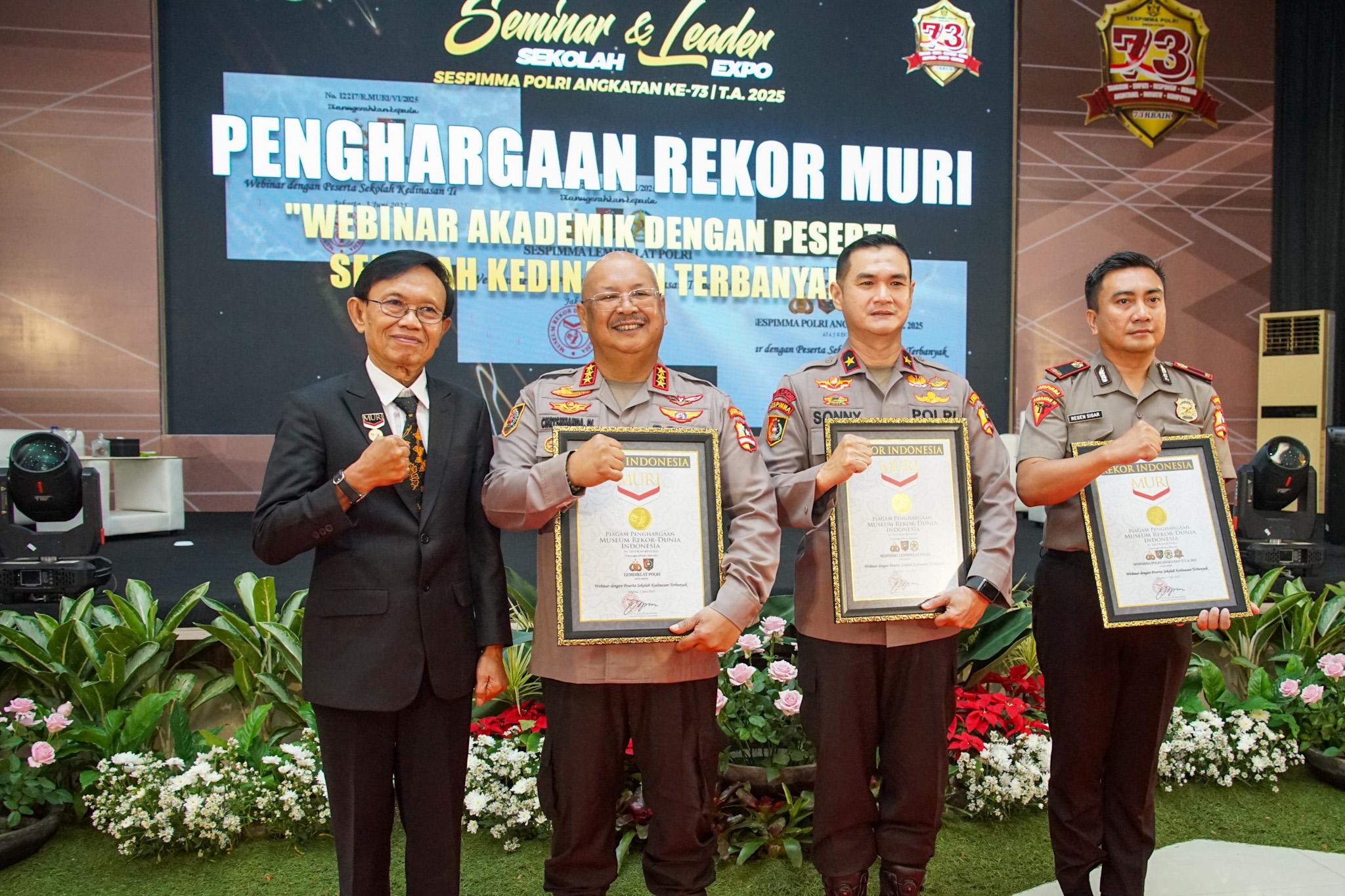 Kalemdiklat Polri Raih Rekor MURI: Webinar Akademik Terbesar Sekolah Kedinasan Indonesia