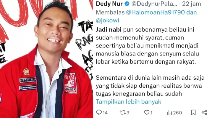 Kader PSI Samakan Jokowi dengan Nabi Minta Maaf