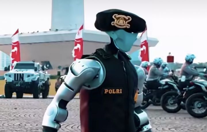 Robot Dog K9 Polri Unjuk Gigi di Hadapan Presiden pada HUT Bhayangkara ke-79