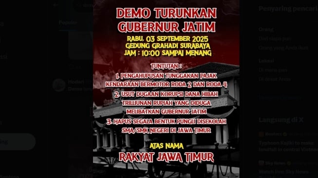 Posko Diserang Orang Tak Dikenal, Inisiator Tegaskan Aksi 3 September Tuntut Khofifah Mundur Tetap Berjalan