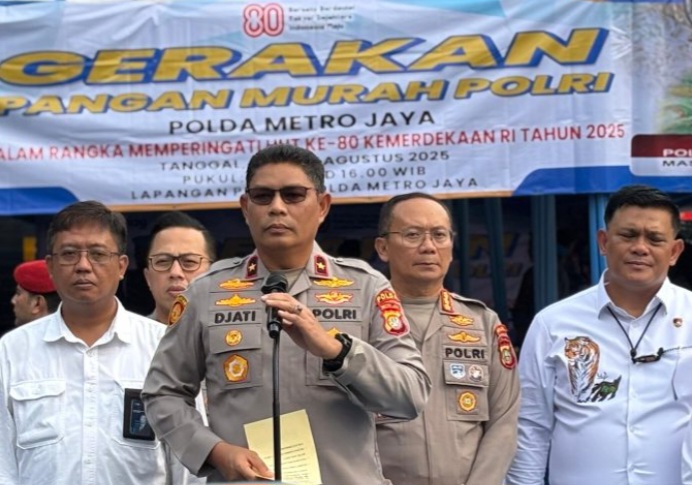 Sambut HUT RI ke-80, Wakapolda Metro Jaya Brigjen Djati Buka Gerakan Pangan Murah