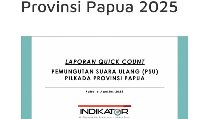 Hitung Cepat Indikator PSU Pilkada Papua 2025: Pasangan Mariyo Raih 50,71 % Suara