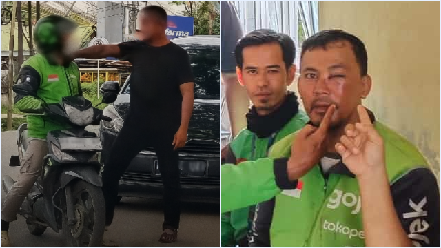 Arogan! Oknum TNI Pukul Driver Ojol hingga Patah Hidung