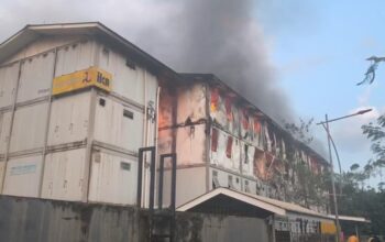 Hunian Pekerja di IKN Nusantara terbakar hebat