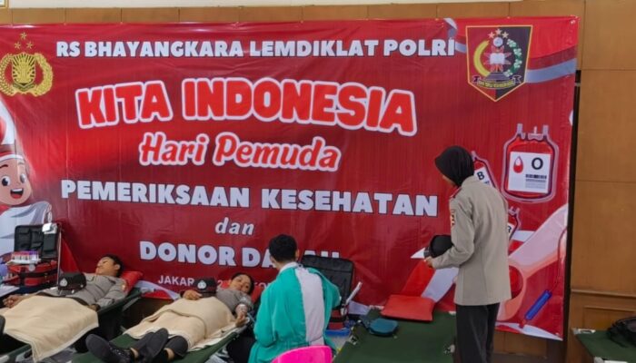 Donor Darah dan Pengobatan Gratis Warnai Peringatan Sumpah Pemuda di Lemdiklat Polri