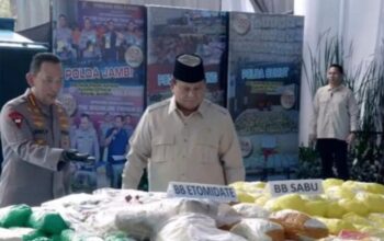 Presiden Prabowo Pimpin Pemusnahan 214 Ton Narkotika di Lapangan Bhayangkara