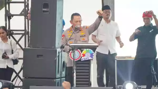 Hadiri Apel Akbar Kebangsaan, Kapolri Gandeng Kaum Buruh Dukung Kebijakan Pemerintah