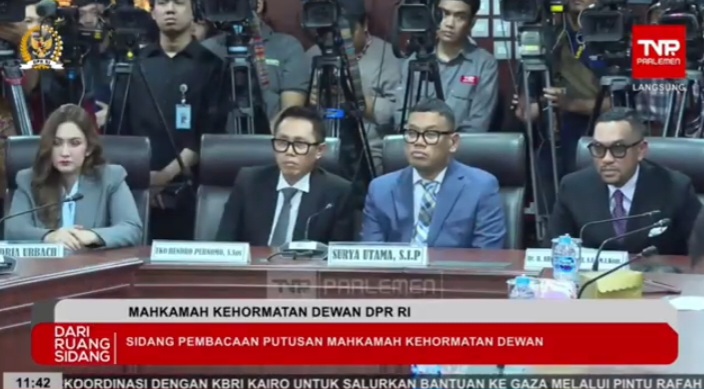 MKD Vonis Sahroni, Nafa, dan Eko Patrio Langgar Etik, Adies Kadir dan Uya Kuya Lolos
