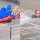 Aksi Heroik Kapolsek Rakit Batang Pisang untuk Selamatkan Warga Dari Banjir