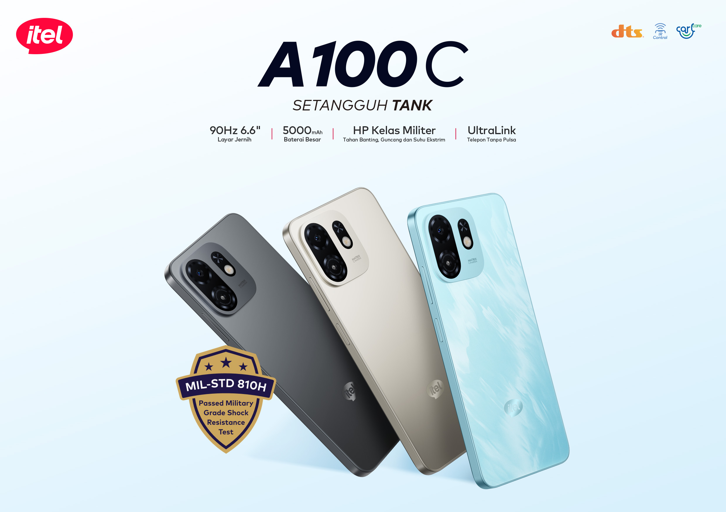 Harga Cuma Rp987 Ribu, itel A100C Tawarkan Layar 90Hz hingga Baterai 5000mAh