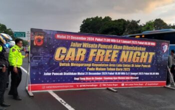 Jalur Puncak Bogor Terapkan Car Free Night Jelang Tahun Baru 2026