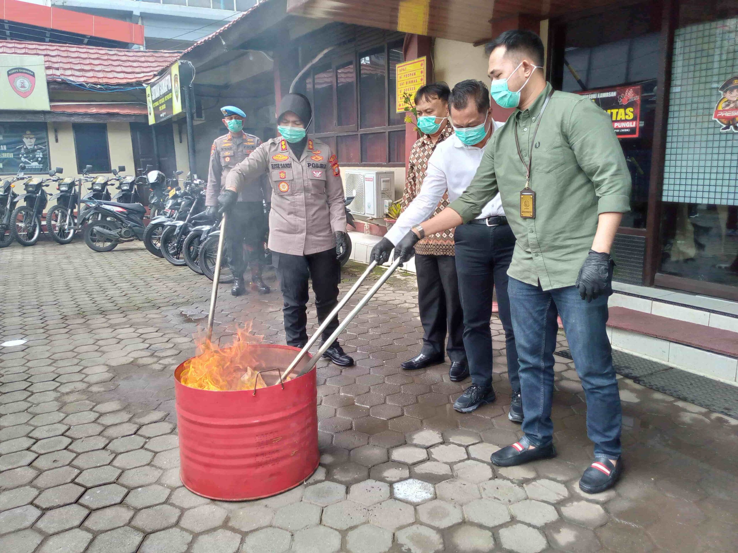 Pemusnahan Narkoba di Polres Pelabuhan Makassar