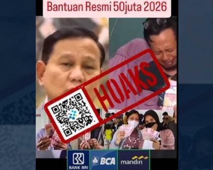 Hoaks: Presiden Prabowo Bagikan Bantuan Rp50 Juta ke Masyarakat