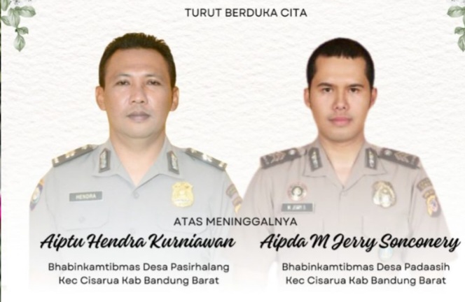 Dua Polisi Gugur Terhimpit Truk TNI Di Cimeta Cisarua Bandung Barat