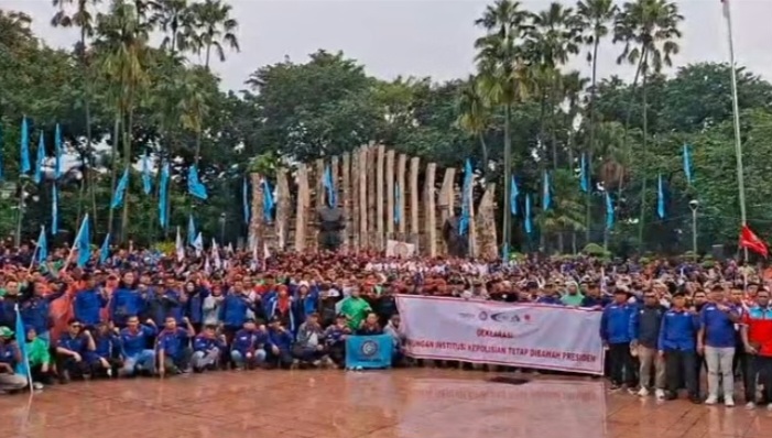3 Konfederasi Buruh Deklarasi Dukung Polri Tetap di Bawah Presiden